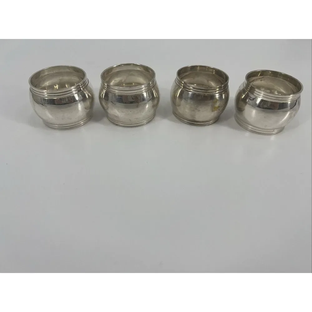 Vtg 1997 International Silver Co Silver Plated Set‎ Of 4 Napkin Rings